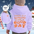 thumbnail image 2 of Telankuip Girls' Positive Slogans Graphic Cute Hoodies Trendy Letter Printed Long Sleeve Pullover Sweatshirts for Kids Fall Winter Comfort Warm Soft Hooded Tops Purple 10-11 Years, 2 of 5
