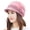 Light Purple, variant on Naierhg Beanie Short Brim Flower Decor Ear Protection Women Hat Winter Thickened Faux Rabbit Fur Knitting Beret Hat Fashion AccessoriesLight Purple