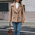 thumbnail image 6 of Enjoytime Jackets for Women Lapel Double Breasted Long Sleeve Cropped Coat Fashion Cozy Business Casual Fall Winter Outerwear, 6 of 6