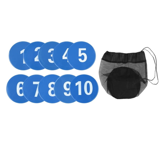 10 marcadores numerados para el suelo, tapetes de entrenamiento de habilidades, velocidad, agilidad, gimnasio, práctica de suelo, marcadores de disco Azul