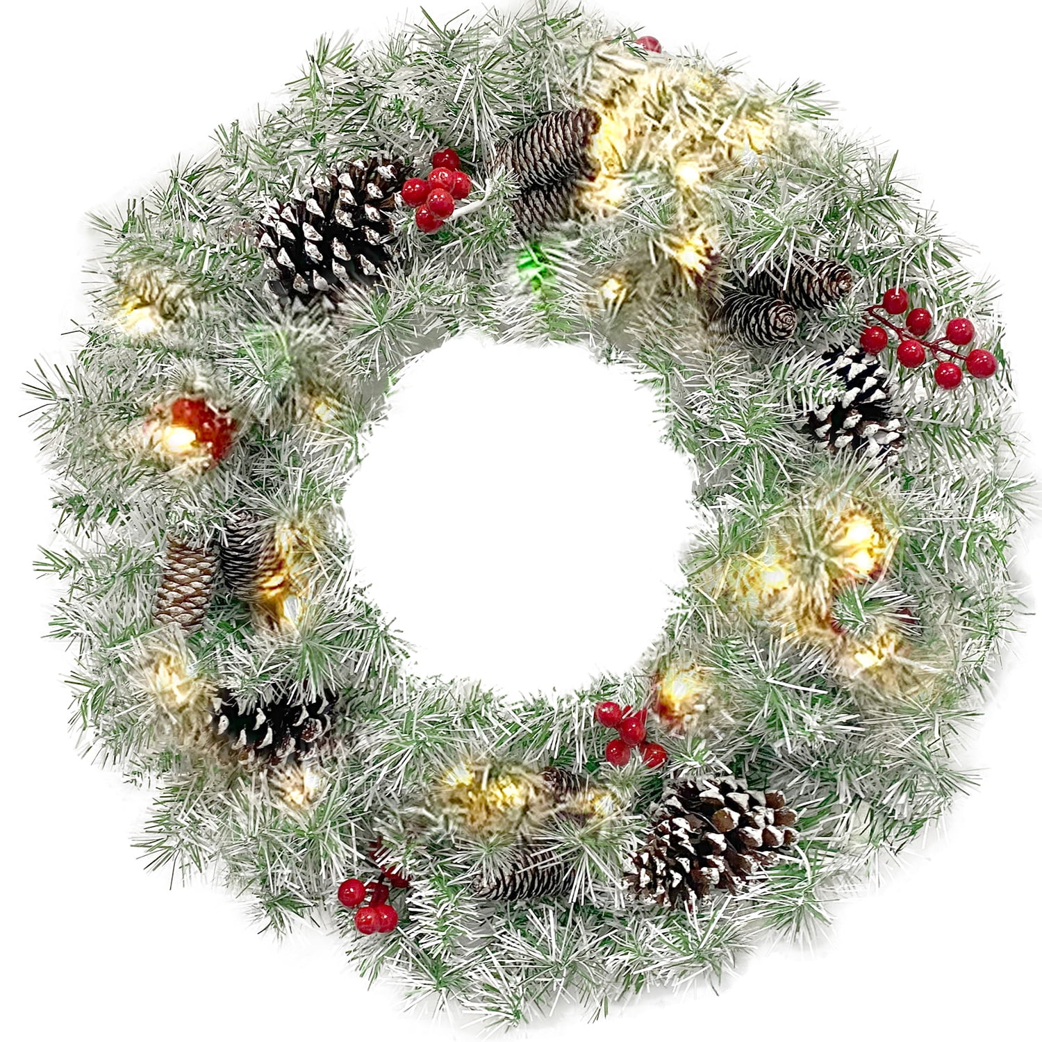 Kadyn 4-Piece Pre-lit Set Christmas Decorations, Christmas Fireplace Decorations, Front Porch Christmas Decorations, Artificial Christmas Garland, Wreath and Set of 2 4ft Christmas Tree, Retro White