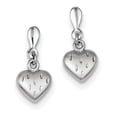 thumbnail image 1 of Sterling Silver Rhodium Plated 3-D Scratch Heart Post Earrings QE8706, 1 of 2