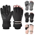 thumbnail image 6 of Xfvqtps Womens Ski Gloves Thickened Plush Lining Adjustable Hook Touchscreen Waterproof Windproof Warm for Cold Weather Snowboarding Cycling Winter Snow Gloves Black, 6 of 8