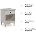 thumbnail image 3 of Traditional Wood 1 Drawer Nightstand Side Table Bedroom Storage Drawer and Shelf Bedside End Table, 18 Inch, White, 3 of 3