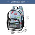 thumbnail image 4 of Ttyddzy Clear Backpack Heavy Duty PVC Transparent Backpack for College Workplace, Blue Transport Print, 4 of 8