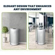 Alpine Half Round Trash Can Open Top - Modern 12 Gallon Trash Can Stainless Steel Space Saving Indoor Commercial Trash Can, Perfect for for Bathroom. Office, Lobby and Business.