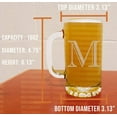 thumbnail image 4 of Etched Monogram 16oz Glass Beer Mug (Letter M), A-Z Customized Beer Gifts for Men, Personalized Beer Glasses, Custom Engraved Birthday Gifts for Him, Initial, Name, Husband Dad, Regalos Personalizados, 4 of 7