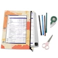 thumbnail image 5 of Colorful Hibiscus Flowers 3-Ring Binder Pouches A4 Size Zipper Pocket File Storage 2 Packs, 5 of 6