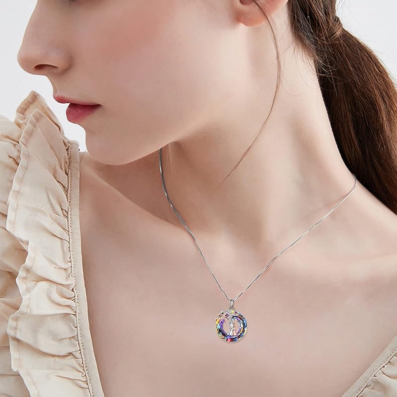 Crystal Mother Daughter Necklace Sterling Silver Mothers Day Birthday Jewelry Gifts for Women Mom Daughter Wife