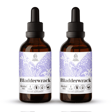 Bladderwrack Extract, Natural Herbal Supplement for Thyroid Function Support, Bladderwrack (Fucus vesiculosus) Dried Plant Tincture, Alcohol-Free, Drops 2x4 oz
