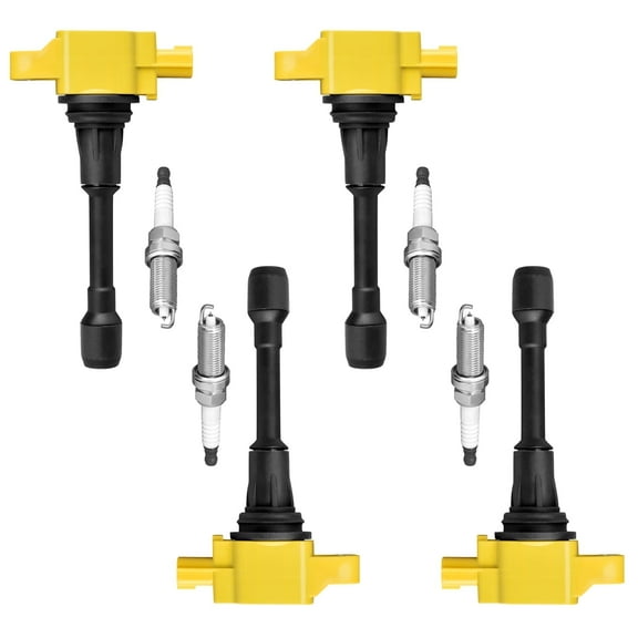 4 Heavy Duty Ignition Coils and 4 Iridium Spark Plugs Compatible with Nissan Sentra Altima Replacement for UF549 Fits select: 2012-2013 NISSAN ROGUE S/SV, 2008-2009 NISSAN ALTIMA 2.5S