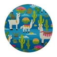 thumbnail image 2 of JEUXUS Llama and Cactus Pattern Tablecloth with Elastic Edge Waterproof Table Cover Round Table Cloth for Dinner Outdoor Picnic, 2 of 7
