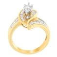 thumbnail image 4 of 14k Yellow Gold 1.50ct TDW Princess, Baguette, and Pie cut Diamond Marquise Shaped Ring (H-I, SI1-SI2), 4 of 5