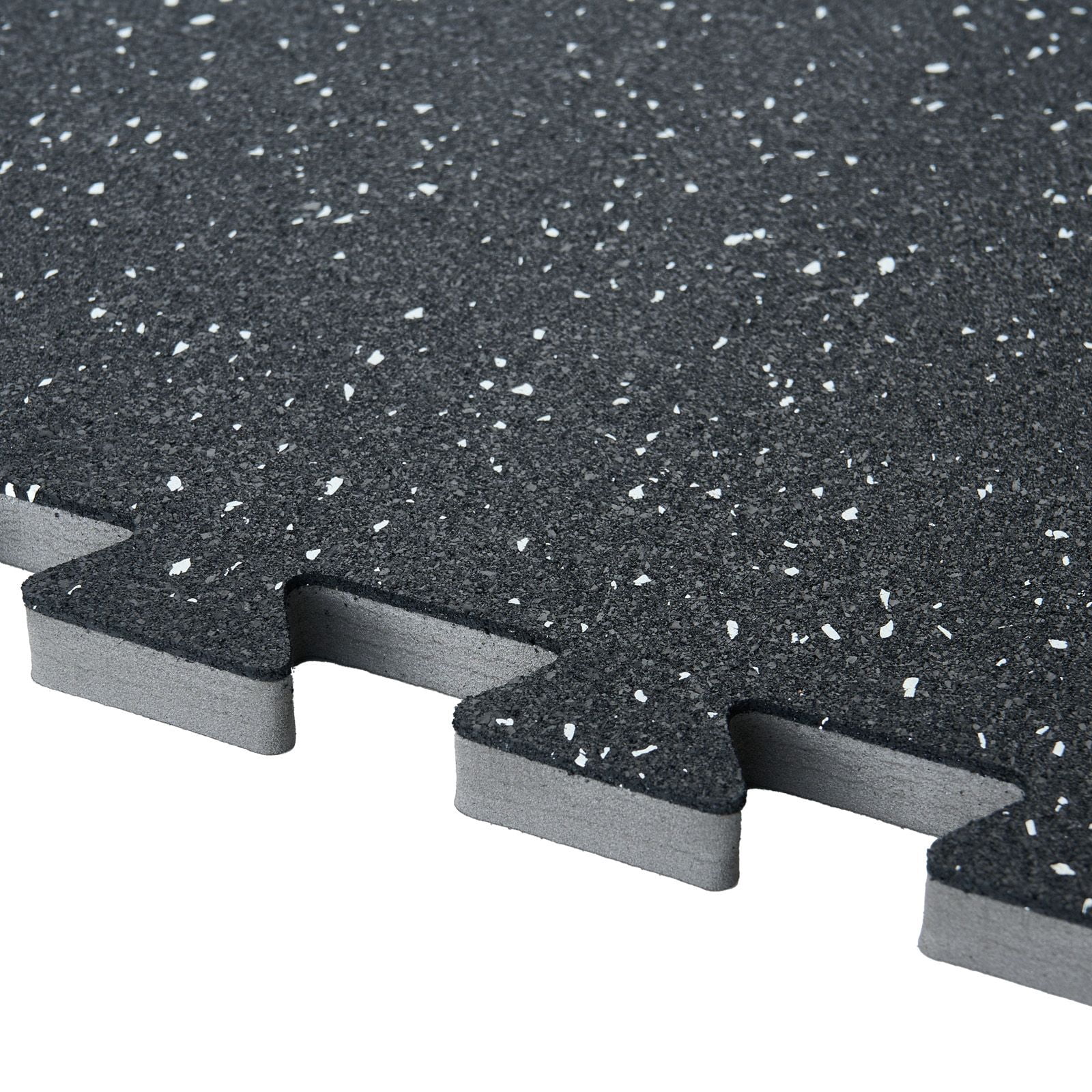 0.56" Thick Interlocking Gym Floor Mats, 25 Tiles (25"x25") Rubber Top/EVA Foam, 100sqft for Home Garage, Black/White