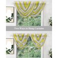 thumbnail image 4 of Yellow Gray Stripes Sheer Waterfall Valance Curtains for Window, Watercolor Modern Abstract Minimalist Rod Pocket Sheer Topper Swag Curtains for Living Room, Kitchen 38.5"W x 47.2"L, 3 Panels, 4 of 7