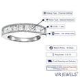 thumbnail image 3 of Vir Jewels 1 CTTW Princess Diamond Wedding Band Milgrain Channel 14K White Gold Size 5 Female Adult, 3 of 7