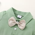 thumbnail image 5 of Younger Tree Toddler Boy Formal Outfit Summer Short Sleeve Button T-Shirts Bowtie Suspender Shorts Suits Clothes Set for 0-3 Months, 5 of 9