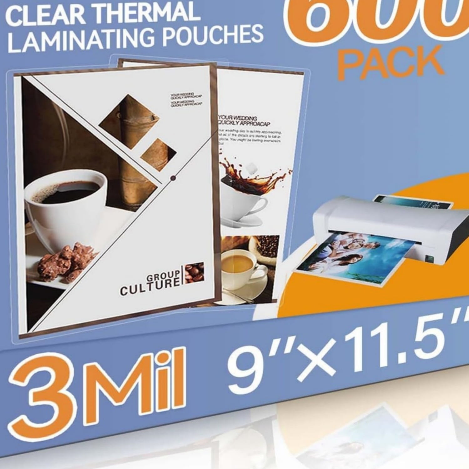 600 Pack Laminating Sheets, Holds 8.5 x 11 Inch Sheets, 3 Mil Clear Thermal Laminating Pouches 9 x 11.5 Inch Lamination Sheet Paper for Laminator, Round Corner Letter Size