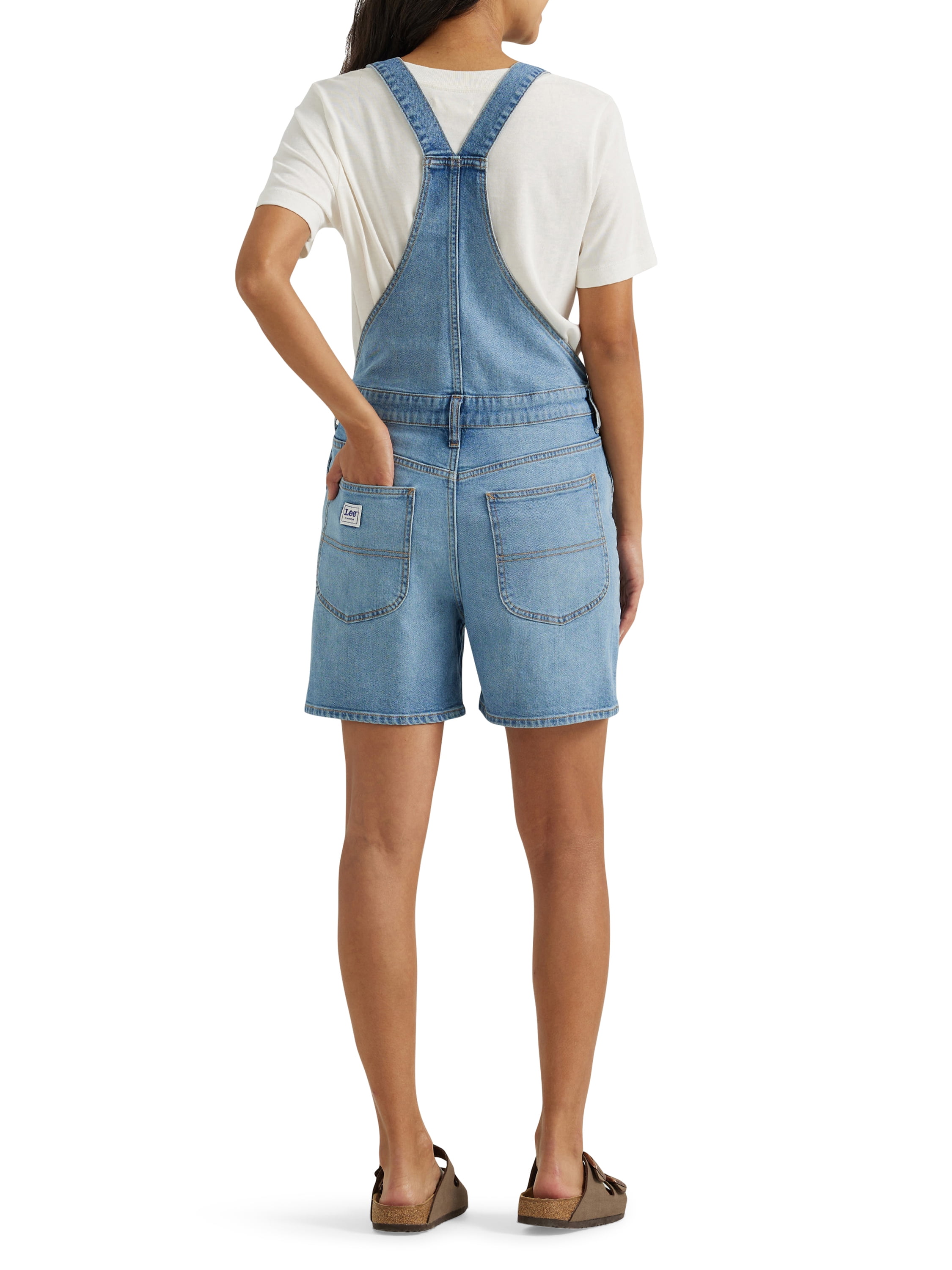 Lee Women's Heritage Denim Shortall Loose Fit Pockets
