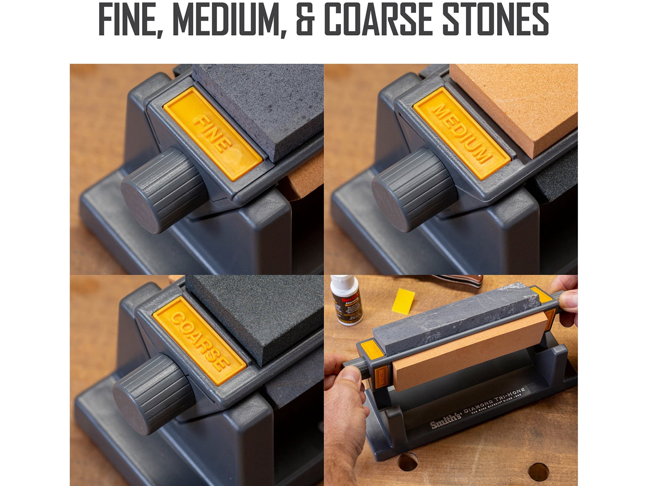 Smith's 6" Three Stone Knife Sharpener System