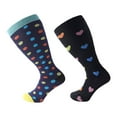 thumbnail image 1 of Hot Sale!Uooqdmx (2PC)Compression Socks, Wide Calf Compression Socks, Knee High Socks, Plus Size Compression Socks Support Wide Calf Stockings, Running Socks, Black XXL, 1 of 1