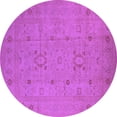 thumbnail image 1 of Ahgly Company Indoor Round Oriental Purple Industrial Area Rugs, 5' Round, 1 of 4