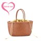thumbnail image 2 of Bolso de mujer de gran capacidad, bolso de mano tejido de piel dividida, estilo retro francés, bolso de mano tejido para mujer, 2 of 5