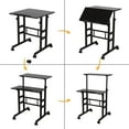 thumbnail image 2 of Soges 2-Tier Computer Desk with Wheels Height Adjustable Sit to Stand Desk Home Snack Side Table with Castors Mobile Standing Desk, Black, 2 of 7