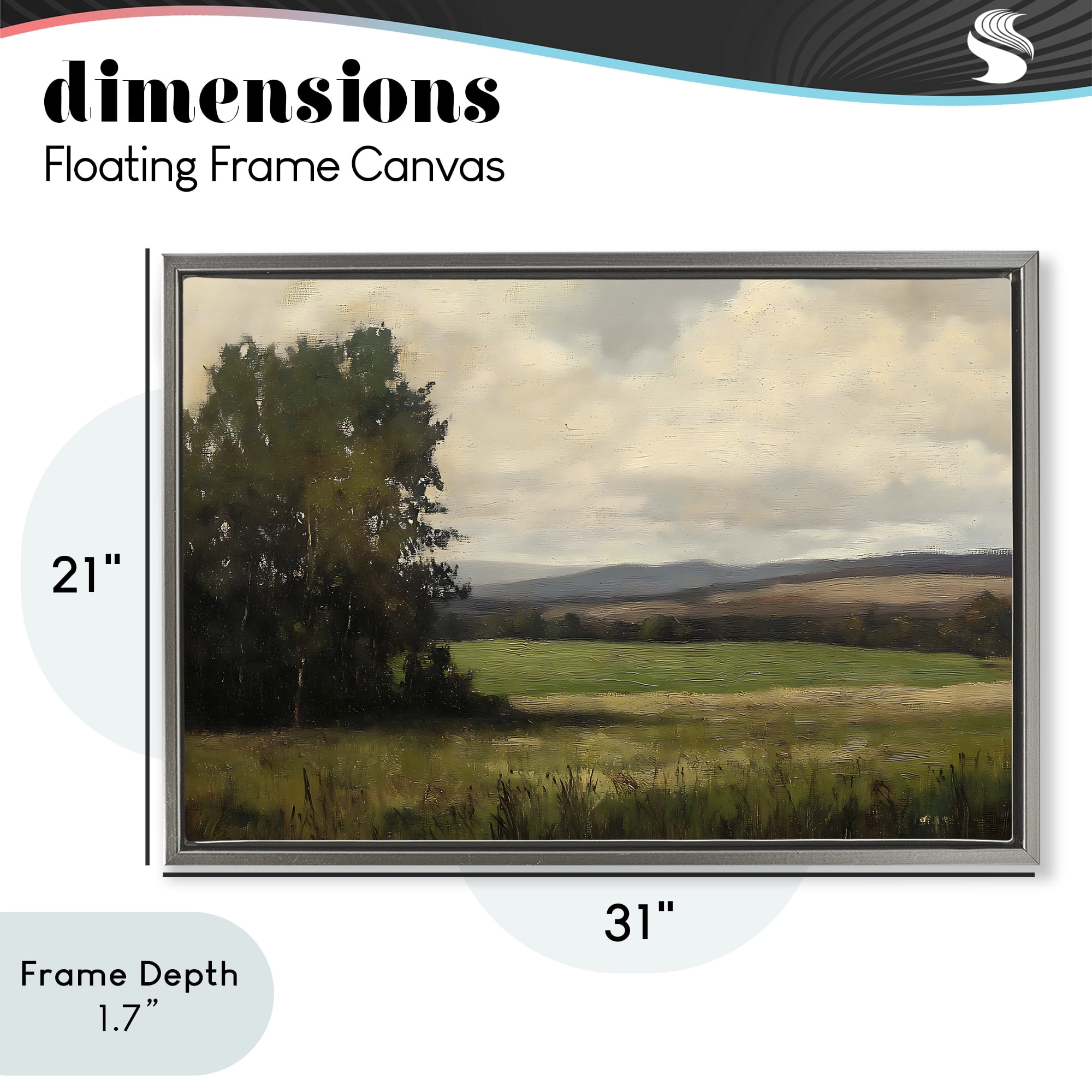 Stupell Industries Hills In The Distance Gray Framed Floater Canvas Wall Art, design by Creative Studio