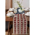 thumbnail image 4 of Coastal American Flag Table Runner Cotton Linen 120 Inch Holiday Dresser Scarves, Starfish Vintage USA Flag Tablerunner for Kitchen Coffee Dining Bedroom Living Room Dinner Scarf Décor 13''x120'', 4 of 9