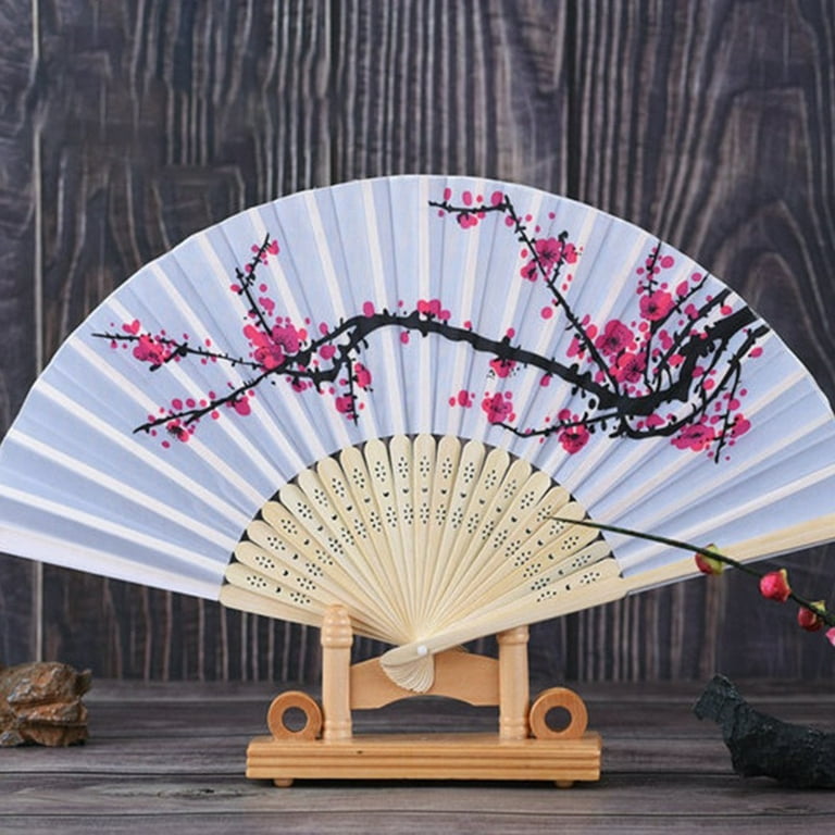  JYSILIYH 2Pcs Pink Paper Hand Fan Paper Folding Fans