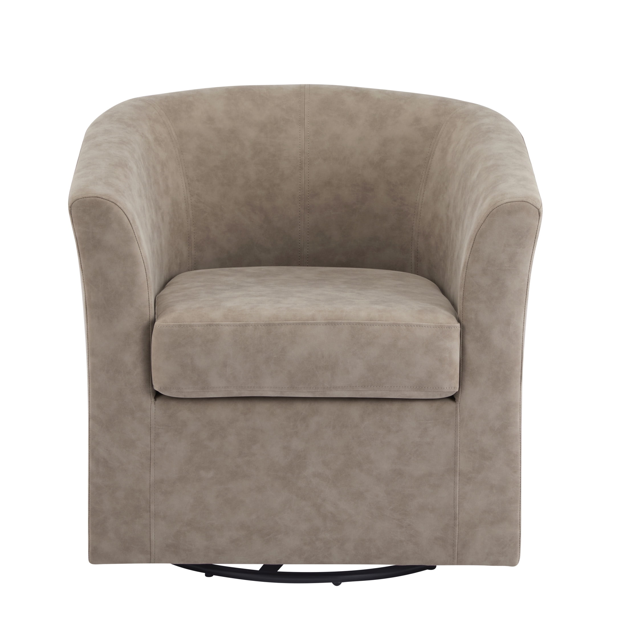 Christopher Knight Home Faux Leather Swivel Accent Arm Chair with Barrel Shape, Apricot Finish
