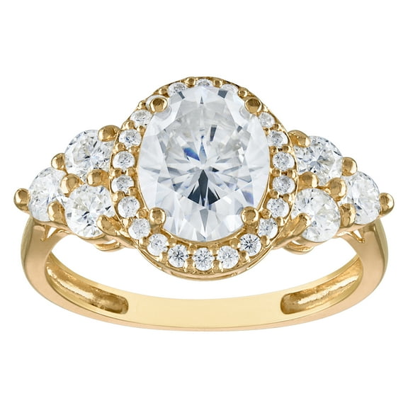 10k gold created moissanite 3.25 cttw bridal ring