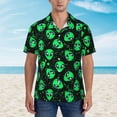 thumbnail image 2 of Sikiie Green Monster Print Men's Hawaiian Shirt, Summer Beach Button Pocket Short Sleeve T-Shirt,, 2 of 7