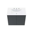 thumbnail image 5 of Modway Bryn 30" Modern Wood/Ceramic Wall-Mount Bathroom Vanity in Gray/White, 5 of 8