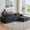 Gray-chenille sofa, variant on 108" Modular Sectional Sofa L-Shape Upholstered Couches with Deep Seat Modern Sleeper Sofa for Living Room, No Assembly Required, Black