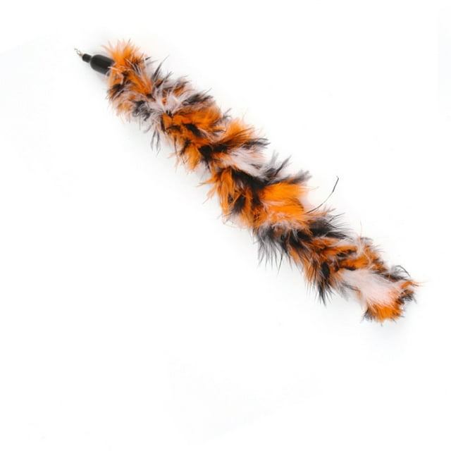 Pet Cat Dogs Toys Funny Interactive Plush Toy Caterpillar Feather Stick Wand Replacement Head Workhe