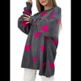 thumbnail image 2 of Suéter con Estampado de Corazón para Mujer, Sudadera de Punto de Larga con Gráfico de Amor, Camiseta Extragrande Gris Oscuro XL, 2 of 6