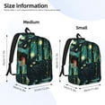 thumbnail image 2 of Disketp Mystical Black Cat Fireflies Canvas Backpack Lightweight Travel Daypack Student Rucksack Laptop Backpack-Small, 2 of 5