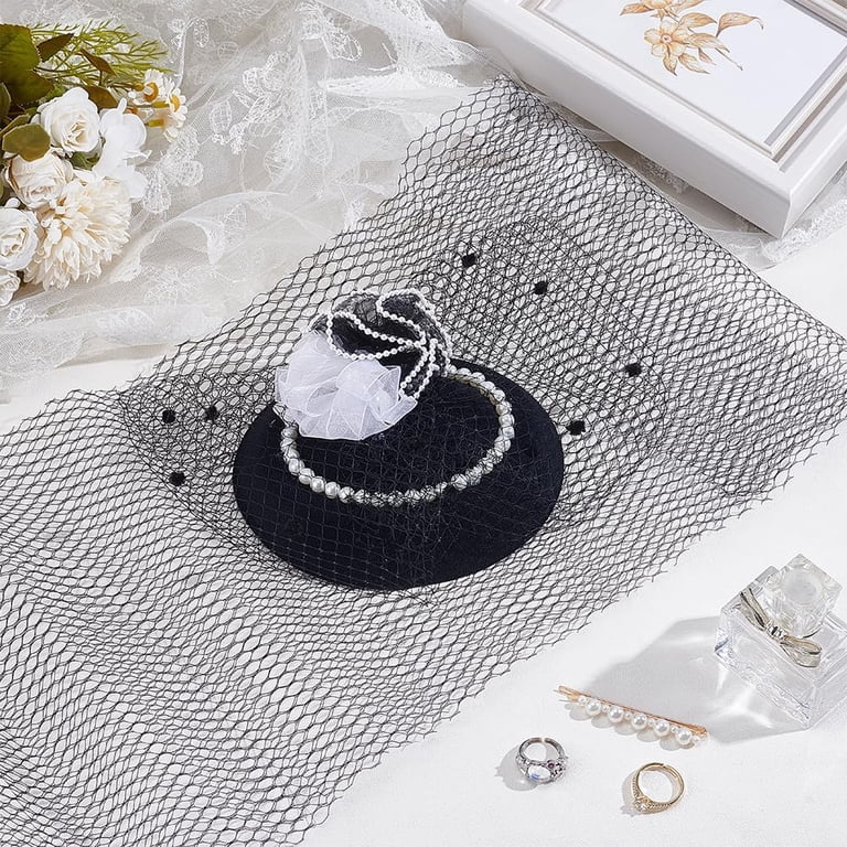 3 Yard Black Net Mesh Fabric 10 Inch Wide Nylon Bridal Veil  display picture 1