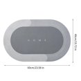 thumbnail image 3 of Oval Shape Super Absorbent Carpet Floor Mat Soft Carpet Non-Slip Bathing Room Rug Floor Door Quick-Drying Microfiber Anti-greasy Bath Mat, 3 of 9