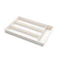 thumbnail image 2 of Caja de almacenamiento retráctil | Organizador de partición ajustable | Contenedor con compartimento de plástico | Se adapta a la vajilla, la papelería de oficina, el maquillaje | Blanco, 2 of 6