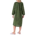 thumbnail image 4 of INSPIRE CHIC Camisón de Mujer de Manga Larga Ropa de Dormir Cuello Redondo con Corbata Camisón de Casa con Bolsillo S Verde, 4 of 5