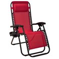 thumbnail image 2 of Elevon Adjustable Outdoor Zero Gravity Recliner Lounge Chair, Burgundy, 2, 2 of 7