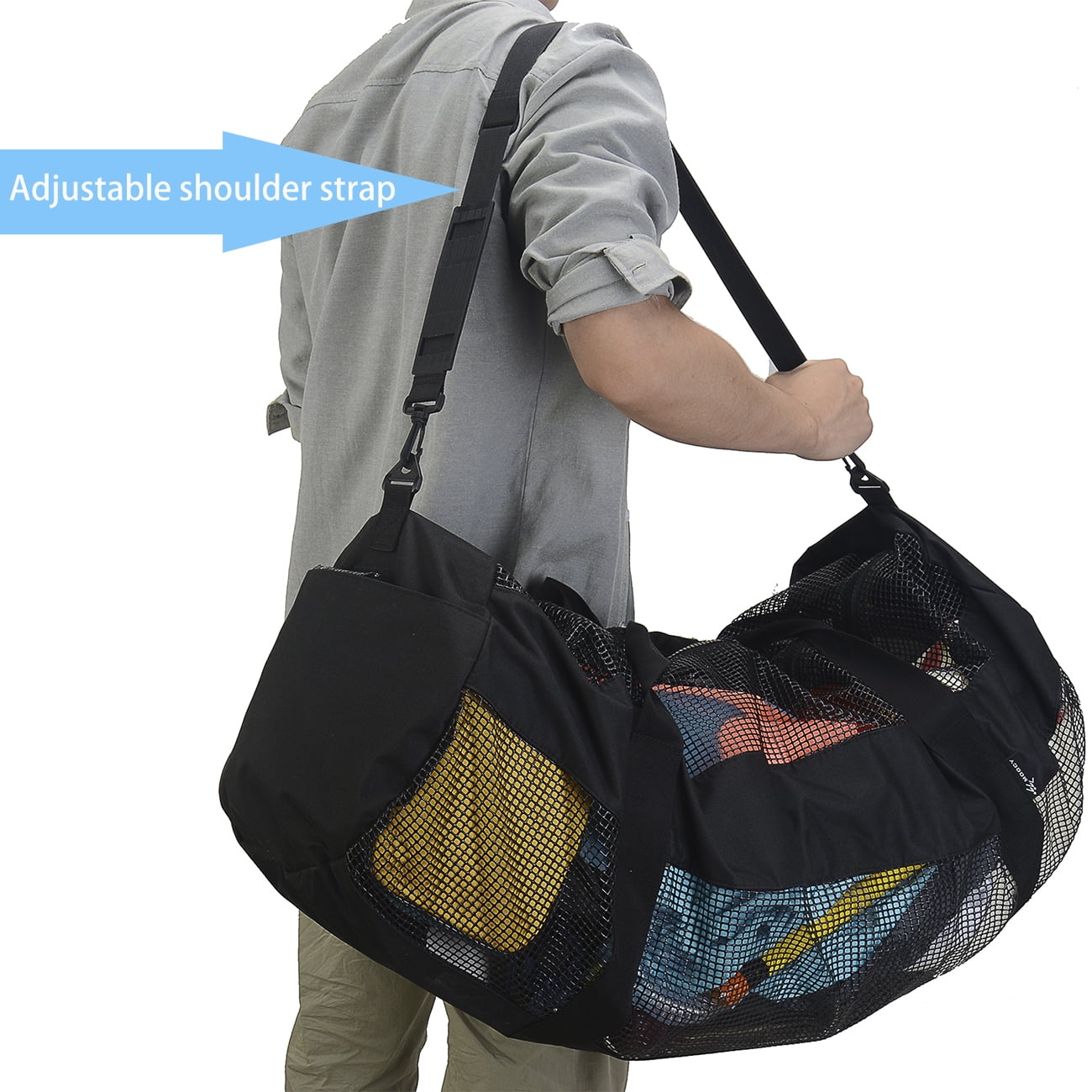 GOGHOST Mesh Dive Bag for Scuba or Snorkeling-Extra Large Beach Bags and Mesh Travel Duffle Dry Bag with Zipper and Pockets，Oversized Beach Duffle Bag Ideal for Your Pool Trip