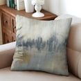 thumbnail image 2 of Exquisite 2-Pack Abstract Art Cushion Cover: Grey & Blue, Modern Decor, Soft Linen, Zippered, 16x16 inch, Perfect for Adding Style to your Sofa or Couch., 2 of 7