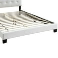 thumbnail image 4 of Twin Leatherette Bed with Checkered Tufted Headboard, White- Saltoro Sherpi, 4 of 6
