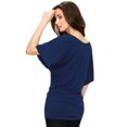 thumbnail image 4 of Made by Johnny Women's Boat Neck Short Sleeve Dolman Drape Top XXXXL NAVY, 4 of 6