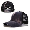 thumbnail image 1 of 2022 gorra de béisbol con cola de caballo para mujer, gorras de camionero de algodón lavado desgastado, gorra informal de verano con visera brillante, sombreros de satén para papá xuanjing  unisex, 1 of 2