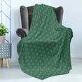 thumbnail image 4 of Fish Soft Flannel Fleece Throw Blanket, Underwater Swim Aquatic Animals in Green Shades Composition, Cozy Plush for Indoor and Outdoor Use, 50" x 60", Shamrock Green Green, by Ambesonne, 4 of 5